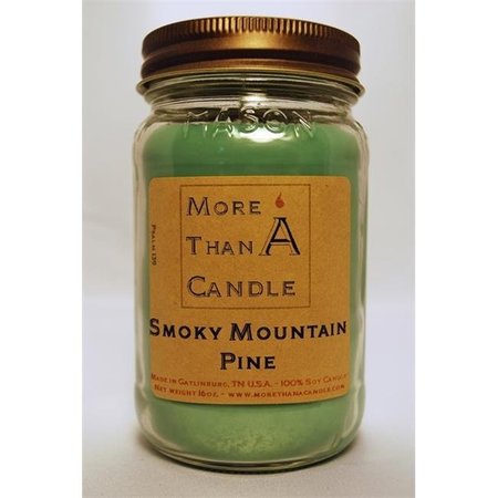 MORE THAN A CANDLE More Than A Candle SMP16M 16 oz Mason Jar Soy Candle; Smoky Mountain Pine SMP16M
